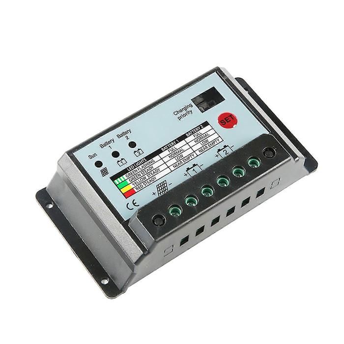 Contrôleur de charge de panneau solaire à double batterie 30 A pour batteries 24 V et 12 V