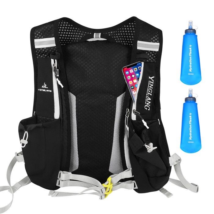 Gilet D’hydratation 12L Avec 2 Bouteilles 500ml – Trail Running, Vélo, Marathon