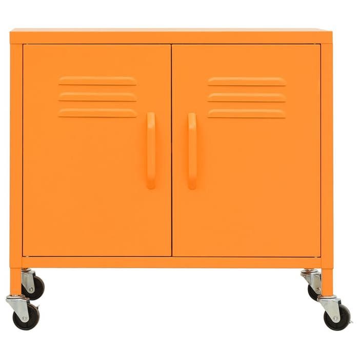 RemiseBuffet bahut commode - SUMMER - Armoire de rangement Orange 60 x 35 x 56 cm Acier JILIMAISON2025 91129911