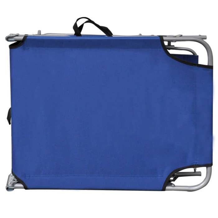 Chaise longue pliable - Dossier réglable - avec auvent Bleu Aluminiumtop vente563663430