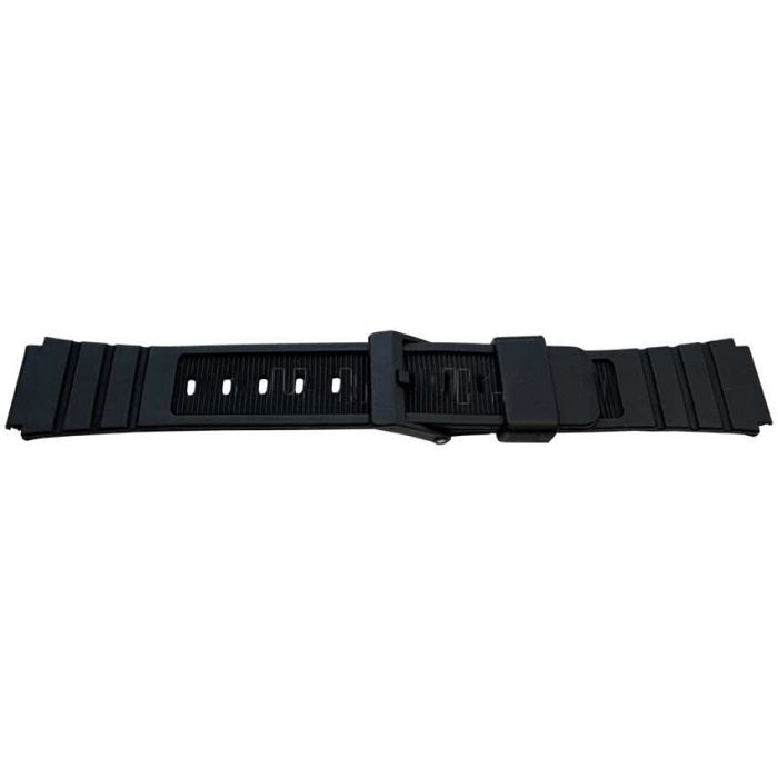 Bracelet de montre - MY-MONTRE - Compatible Casio - 17→19mm - Polyuréthane hypoallergénique - Noir