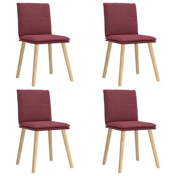 (SOLDES JUILLET)Chaises à manger 4 PCS - UU - Scandinave Fauteuil salon - rouge bordeaux tissu FR13315358