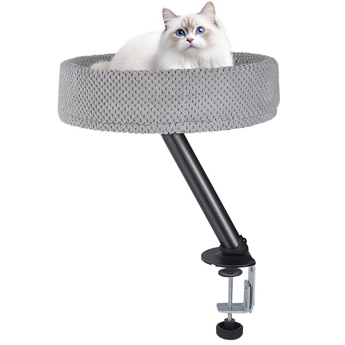 Meilleurs prix pour Panier chat ultra confortable-Au-dessus du bureau-le lit à chat de bureau-poid de charge jusquà 20kg -Gris