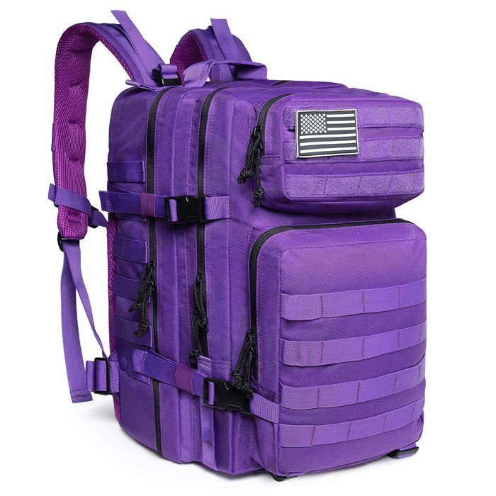 Sac à dos Tactique Militaire - Maavoki - 45L - Polyvalent Imperméable - Ergonomique - Violet