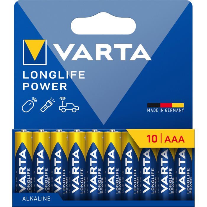 Piles AAA Varta Longlife Power Alcalines Lot de 10 Made in — free download