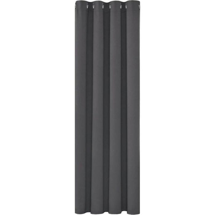 Rideau occultant thermique - OKZ - 150 x 200 cm - Gris foncé - À œillets - Isolation thermique