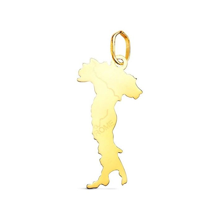 Pendentif en or 18 carats de 25 mm. Silhouette italienne avec finition polie.