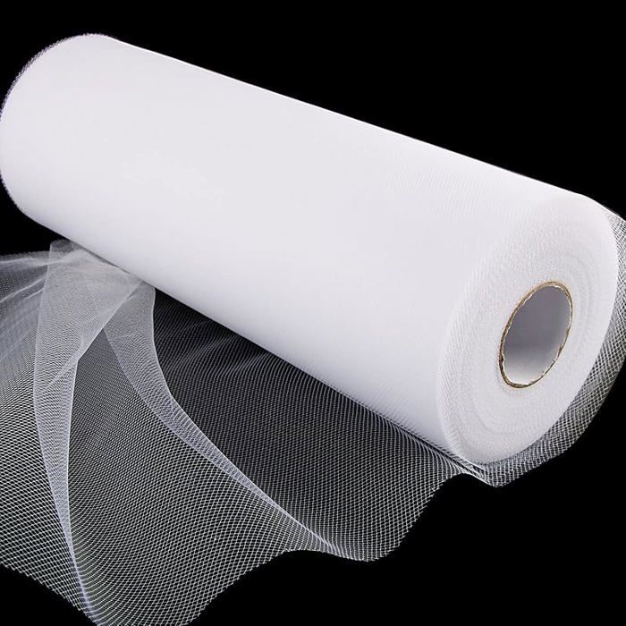 (100Yards*30cm) Rouleau Ruban Tulle Organza Bobine Tulle Blanche Jupe Mariage Chemin de Table Décoration Anniversaire Blanc
