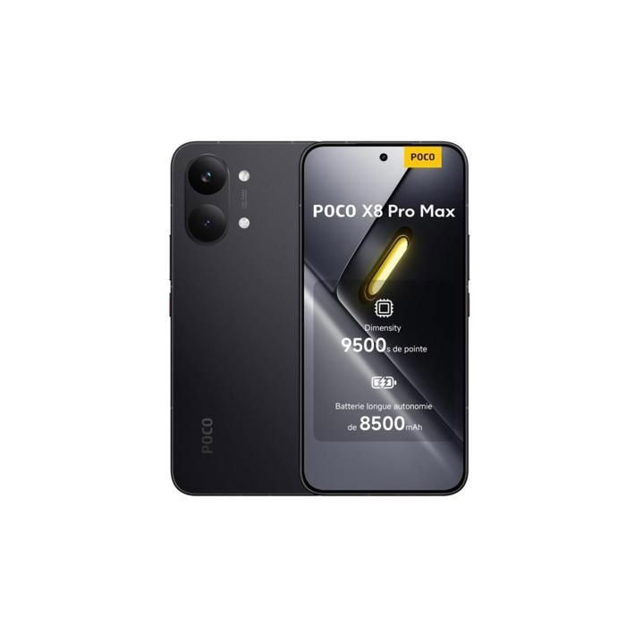 POCO X8 Pro Max Smartphone de 12+256G Noir - Version européenne - Non Chargeur - Neuf