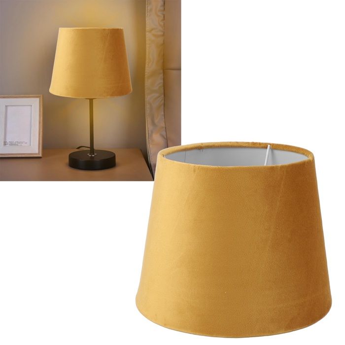 Abat-jour conique velours – Nosheir – doré 16 cm – chambre luxe
