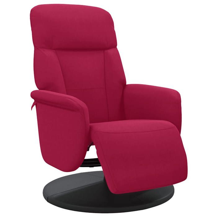 {Soldes d’été} - Rouge - Siège Réglage - Fauteuil inclinable avec repose-pied rouge bordeaux velours - Fauteuil chaise salon EU63493