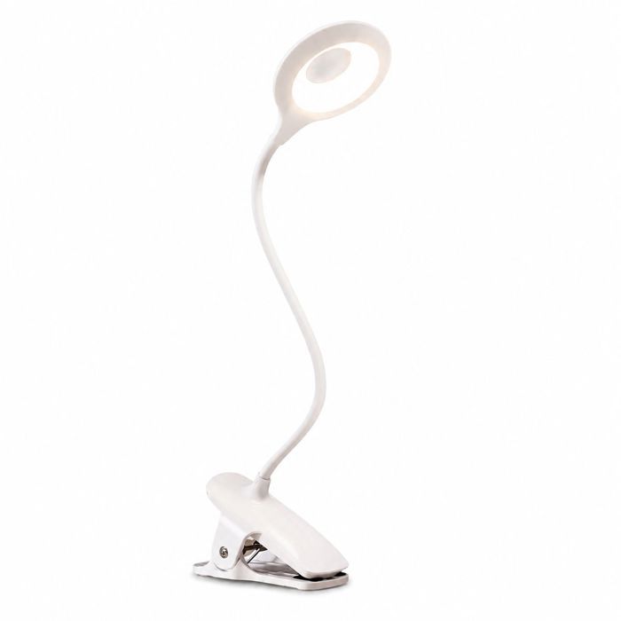 Lampe de Bureau LED à Pince - Modèle filaire- Sans Scintillement -3 températures de couleur-pour Étude Lecture Chambre - Blanc/40cm