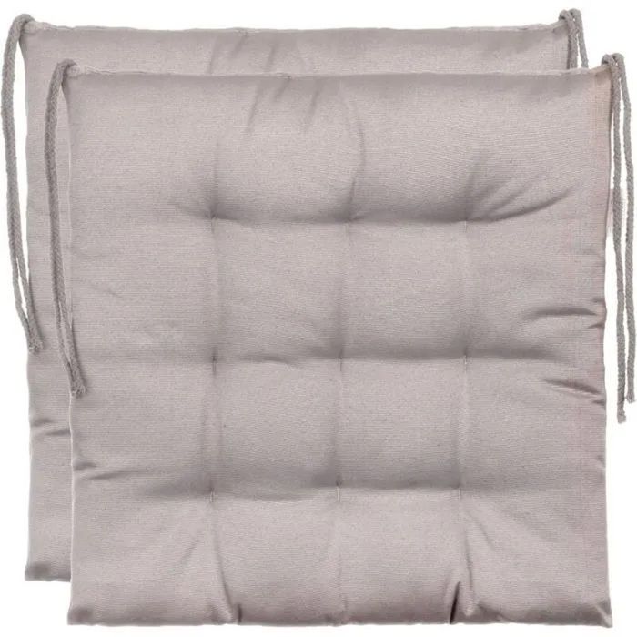 Coussin de chaise de jardin - Matelassé - Ensemble de 2 - Gris argenté - 40 x 40 cm Coussin de chaise de jardin - Matelassé - Ensemble de 2 - Gris argenté - 40 x 40 cm