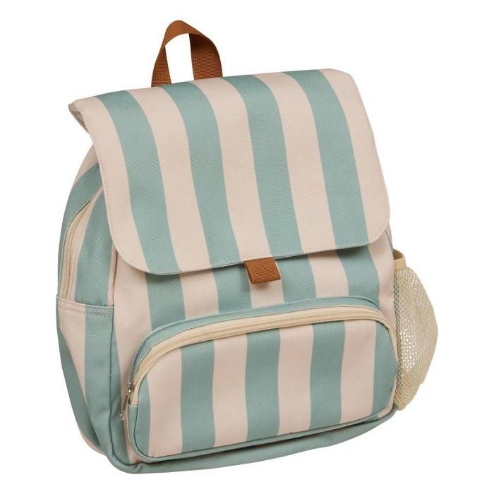 Sac à dos enfant Basco avec pochette isolante 6L rayé vert et beige - Atmosphera Créateur dintérieur