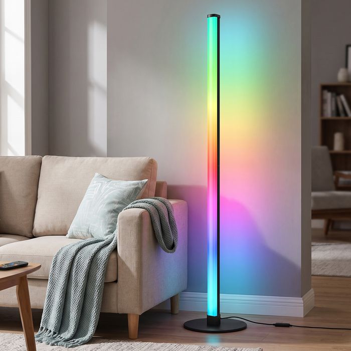 Lampadaire sur Pied Salon Lampe dAmbiance LED RGB avec Contrôle APP et Mode Musique 18 x 18 x 139 4 cm Noir Lampadaire sur Pied Salon Lampe dAmbiance LED RGB avec Contrôle APP et Mode Musique 18 x 18 x 139 4 cm Noir