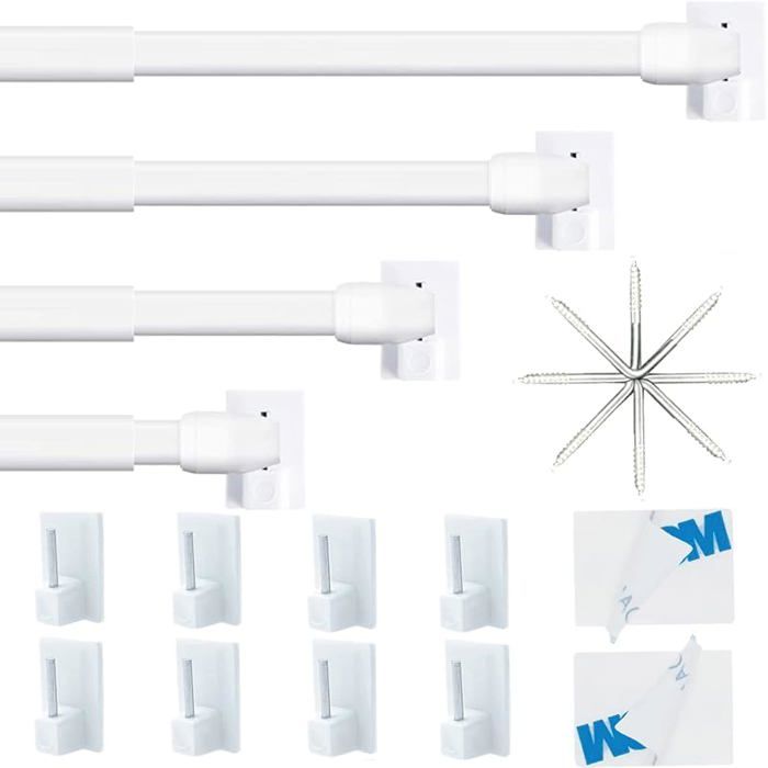 Barres de Vitrage Extensible Tringle Rideau Sans Percage Régble Tringle a Rideau pour Fenetre Pvc pour rideaux en 42 70CM B TRINGLE