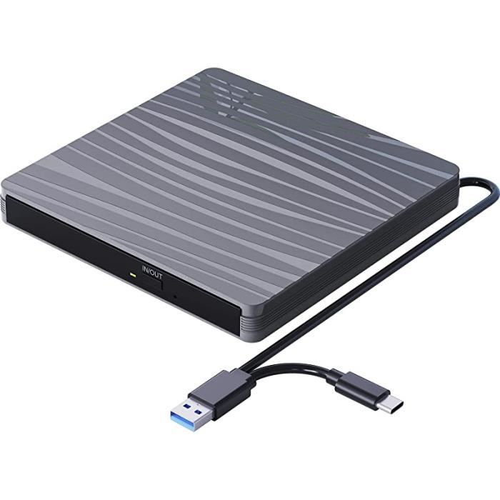 Lecteur CD DVD Externe - Ultra-Mince CDVCD -RWROM Portable External ...