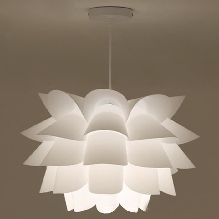 lustre assemblée de lotus - blanc - pvc - 36 cm