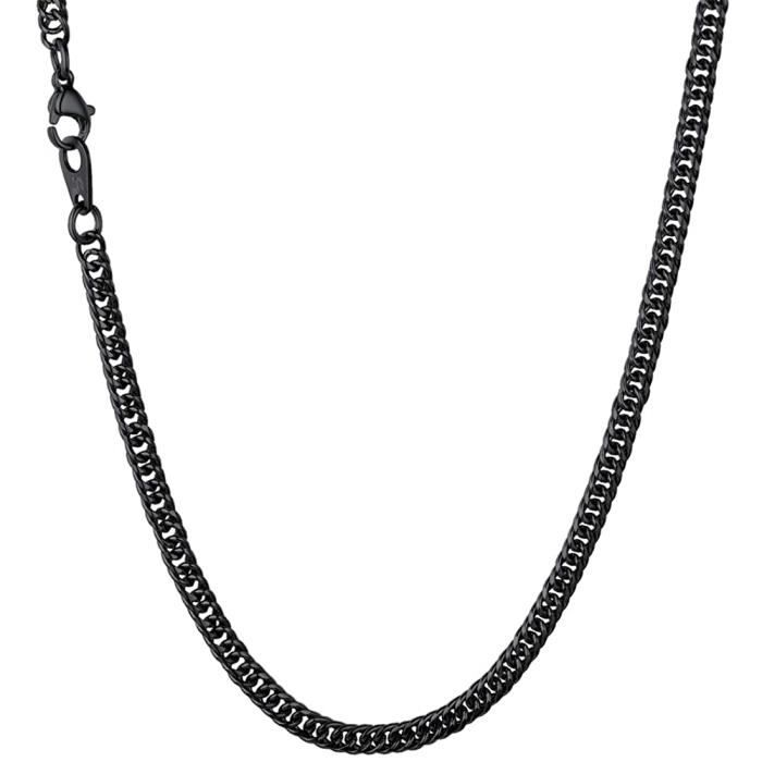 PROSTEEL Chaîne Homme Acier 60cm Maille Gourmette 13mm, Collier de Cou pour Garçon, Hip Hop Chain Necklace