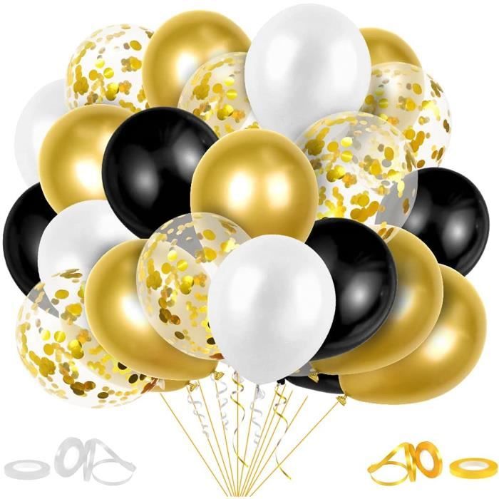 Ballon Or Noir Anniversaire, 80 Pièces Ballons Or et Noir, Ballon Confettis  Or, Métallisé Ballons Or, Ballon Noir Or Blanc pour A426 - Cdiscount Maison