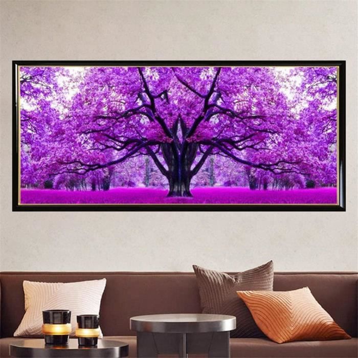 Kit De Broderie Diamant 5D Chat Noir Sur Un Arbre à Fleurs 30 X 40 Cm