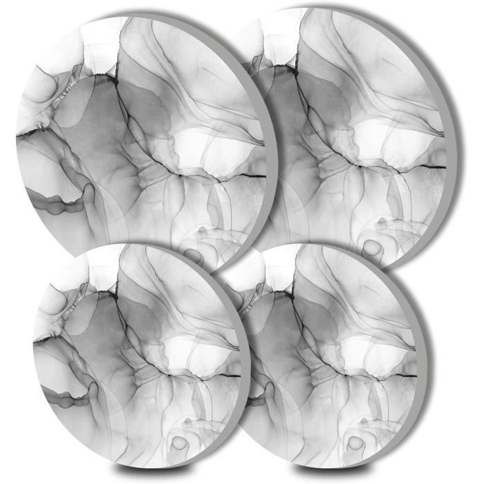 Lot De 4 Cache-plaques Ronds Celtiques | Noir & Blanc | 20 Et 25 Cm | Protection Plaque De Cuisson