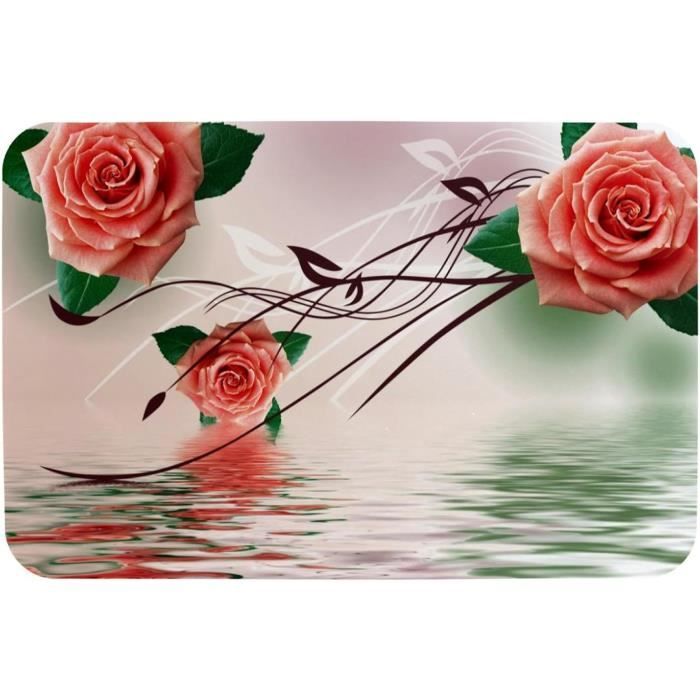 Grandora DL446-16 Sticker Mural Autocollant Pour Porte Salle De Bain Avec Roses - Motif 16 - Décoration WC Et Toilettes