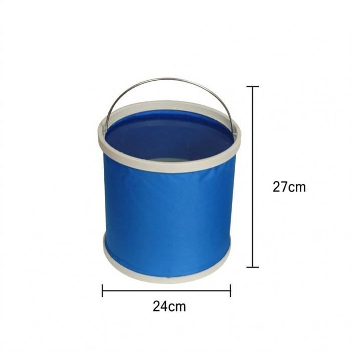 camping pour nettoyage de voiture Seau pliable en plastique portable avec poign/ée et couvercle p/êche 9,8 x 8,1 pouces