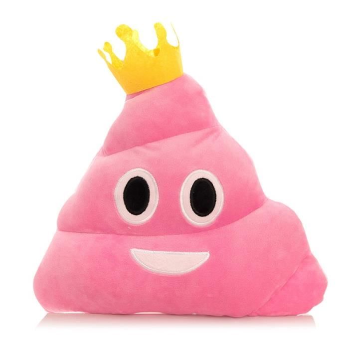 Coussin Peluche Caca Rose Humoristique - Décoration Drôle Pour Canapé, Bureau, Chambre