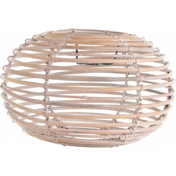 Abat-jour Ostaria – Rond Rotin Naturel – 35 Cm – Pour Lampe à Poser