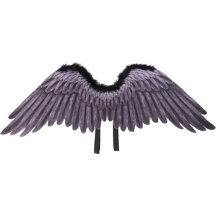 Set Ailes D'ange En Plumes – 63 Cm, Bandeau Et Baguette – Costume Pour Carnaval, Mardi Gras, Soirées à Thème