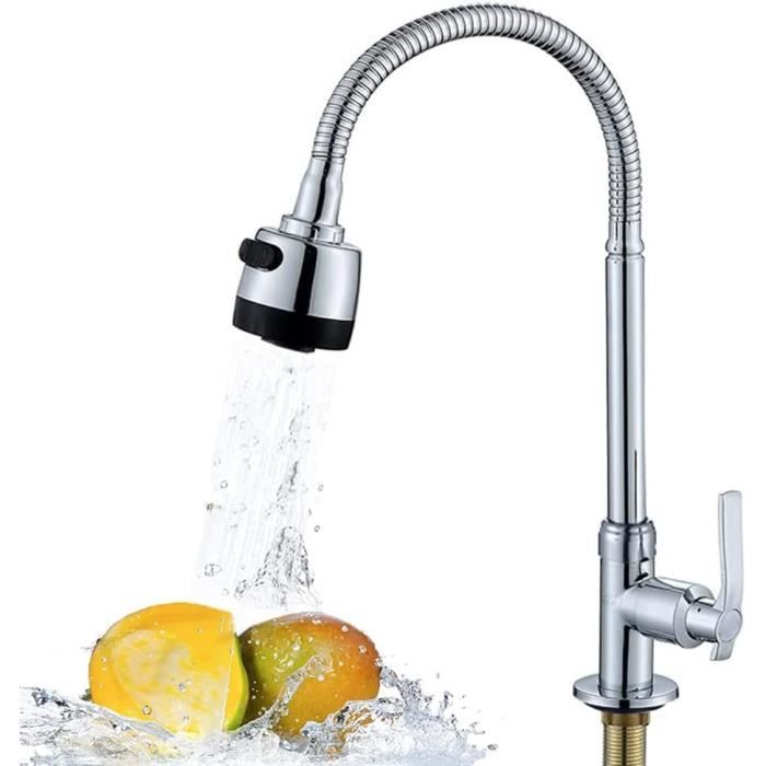 Robinet Cuisine Flexible Mitigeur Robinet Evier De Cuisine Flexible à Bec Rotatif 360° Design