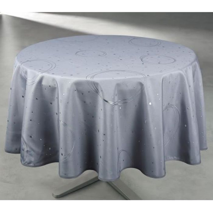 160 cm Rond CIRAD nappes Set de table Grey Geometry gaufree anti-taches couleurs Printemps Décoration