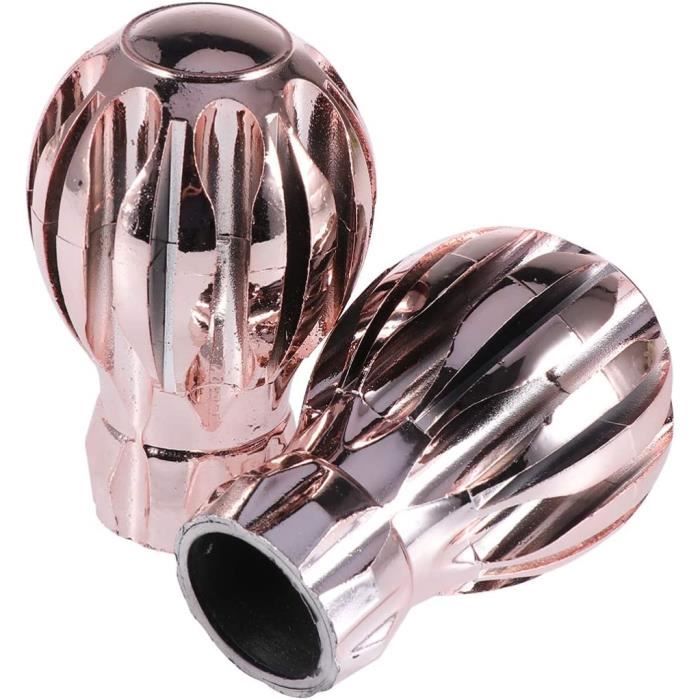 2 Anciens Embouts De Tringle – Boules/pommes En Bronze Doré – Métal Jaune