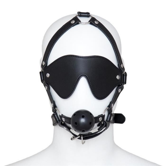 boule de bâillon Harnais de tête nez crochet balle Gag SM retenue