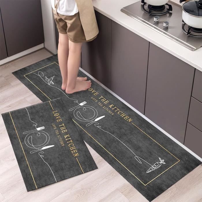 Tapis De Sol Cuisine Lavable 90x350cm - Antidérapant, Imperméable, Tissage Artistique, Pour Intérieur Et Terrasse