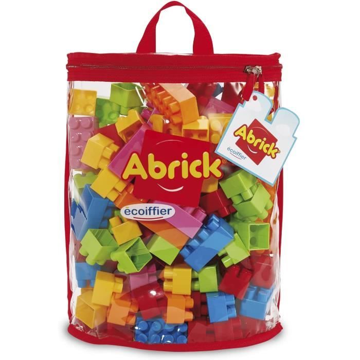 Jouets Ecoiffier - 838 - Sac de Briques a empiler Abrick - Jeu de Construction pour Enfants - 120 pieces des 18 Mois - Fabriq