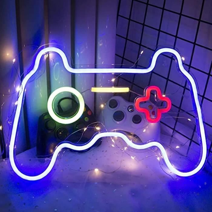 Panneau Neon Led En Forme De Manette De Jeu Pour Decoration Murale 40 6 X 27 9 Cm Intensite Variable Pour Chambre Salle D X961 Cdiscount Maison