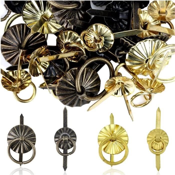 200 Attaches Parisiennes Tête Ronde Métal Or - 8 Mm De Diamètre - Pour Scrapbooking, Cartes, Projets DIY