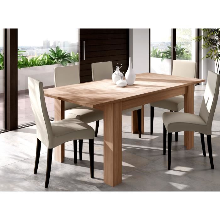 table à rallonge midland - dmora - chêne - design contemporain - dimensions 140/190x90h78 cm