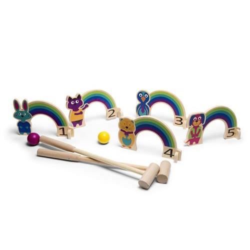 Jeu de croquet arc-en-ciel BS Toys - pour enfants à partir de 4 ans - multicolore