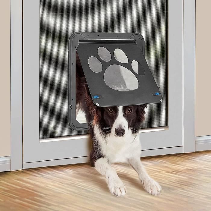 Porte Pour Chien - Chatière Moustiquaire Magnétique Verrouillable Installation Facile Chats/Chiens (42
