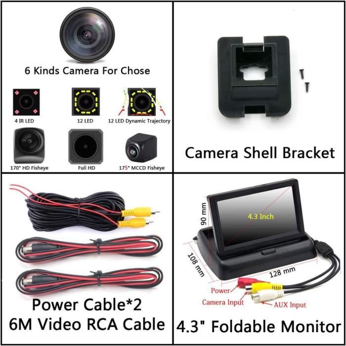 Caméra De Recul Voiture Couleur - IP67 Imperméable - Vision Nuit - Compatible Mercedes GLK, Classe C, E, S