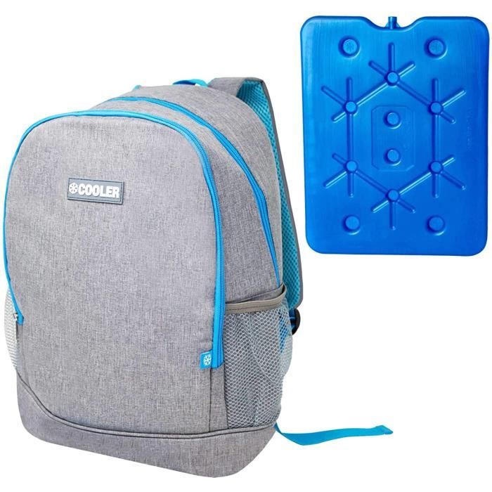 ToCi Sac Isotherme Pique-Nique 16L - Sac à Dos Camping, Randonnée Et Barbecue Gris