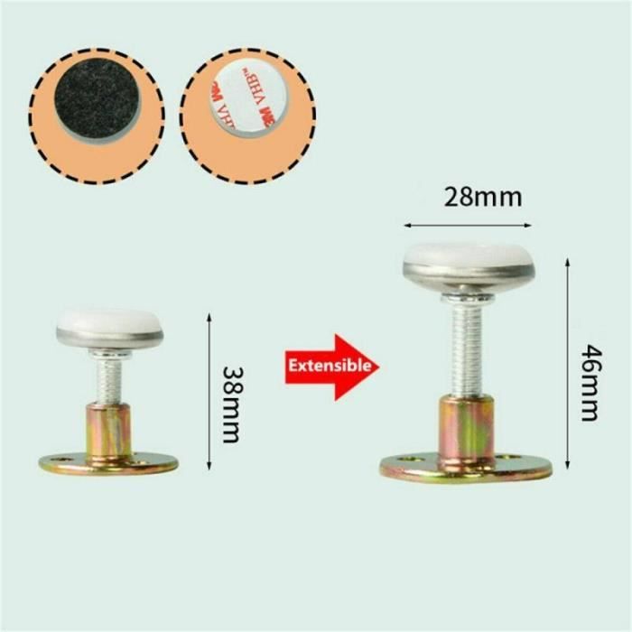 Support Anti-vibration Cadre Lit 4 Pièces - Stabilisateur Meuble Murale Réglable