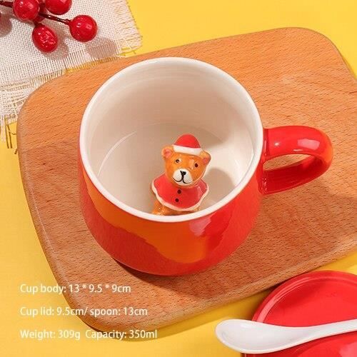 Mug Noel Tasses à Café En Verre à Double Paroi De Noël, Tasses En Verre Cadeau Noel Maitresse