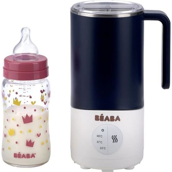 BEABA Milk Prep - Préparateur de Biberon - Pour Bébé/Enfants - Chauffe Rapide - Lait Poudre/Maternel - Température réglable - Bleu