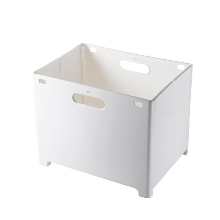 Etagère salle de bain,panier à linge mural pliable en PP 38x28x30cm pour stockage vêtements produits de soins de la peau blanc