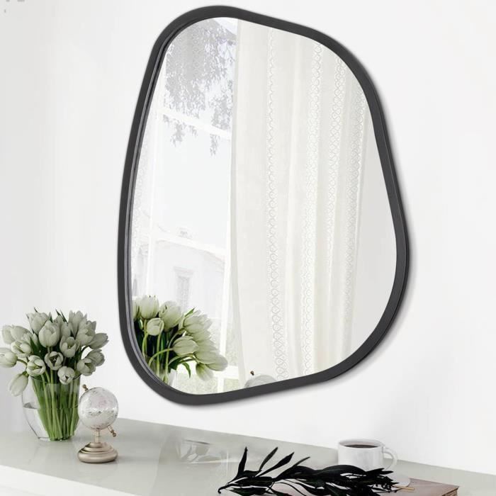 Miroir mural Modugno rond diamètre 50 cm argenté [en.casa] | Leroy Merlin