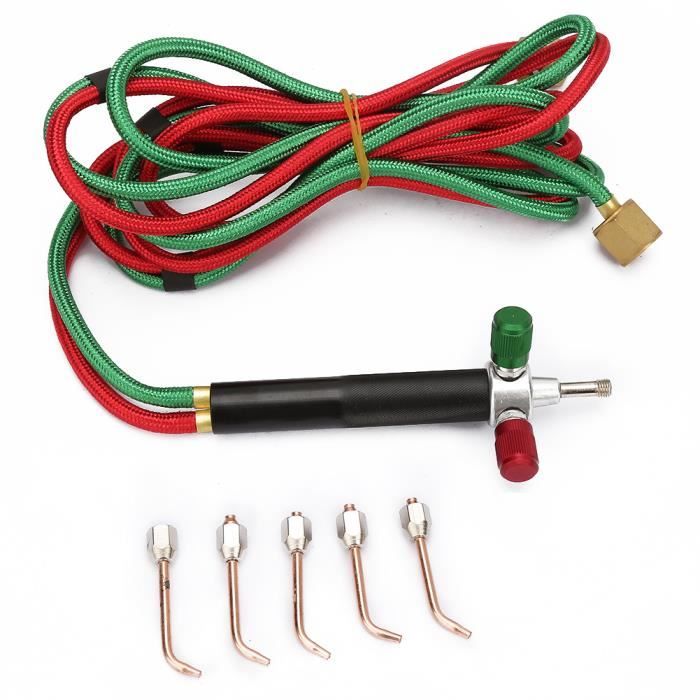 Kit Chalumeau à Gaz Avec 5 Buses - Pour Soudure Oxygène/Propane/Acétylène - Épaisseur 0.5 à 2 Mm
